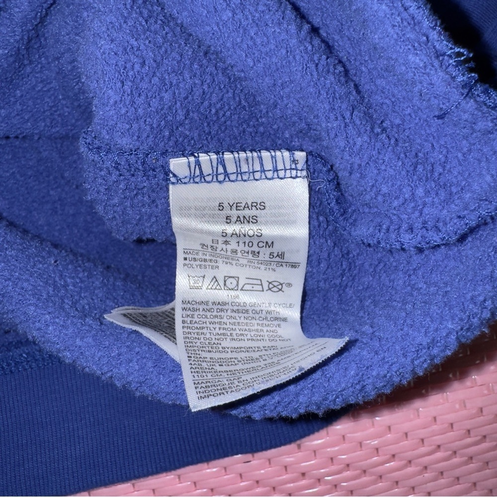 GAP Royal Blue Big Logo Crewneck Sweatshirt Toddler Boys Size 5 - Picture 3 of 3